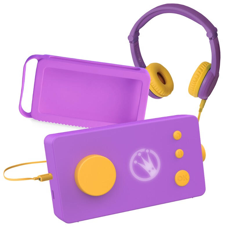 Lunii – Fabrique à Histoires Violette avec casque violet et coque violette 1/2