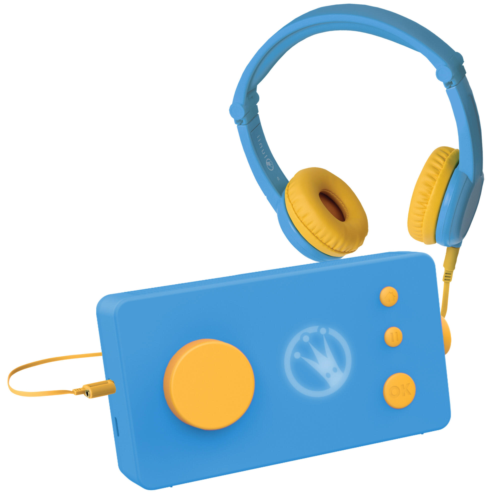 Lunii – Fabrique à Histoires Bleue avec casque bleu – Version Voyage 1/2
