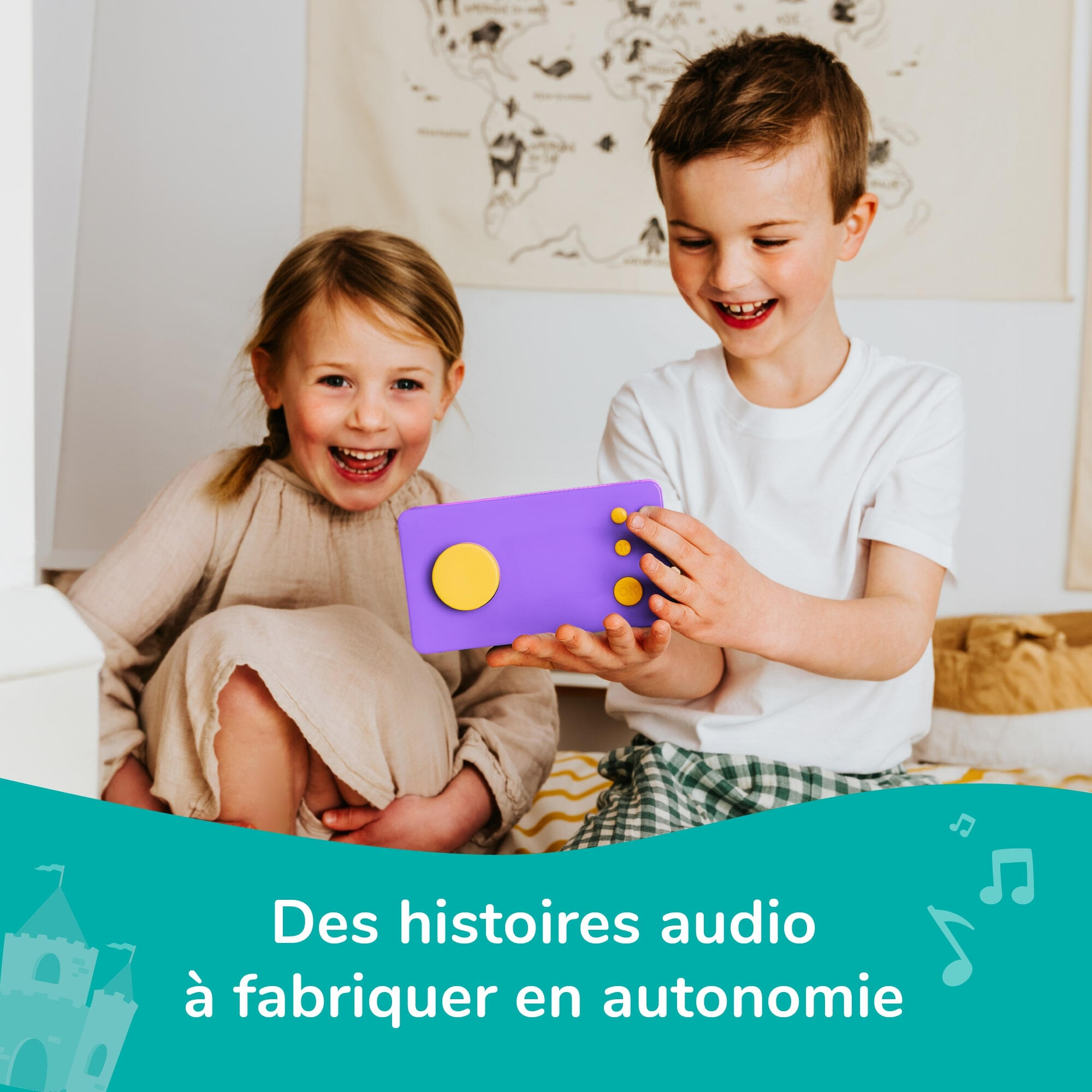 Lunii – Fabrique à Histoires Violette avec casque violet et coque violette 2/2