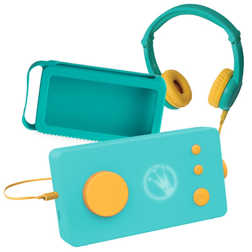 Lunii – Fabrique à Histoires Verte avec casque vert et coque verte 1/2