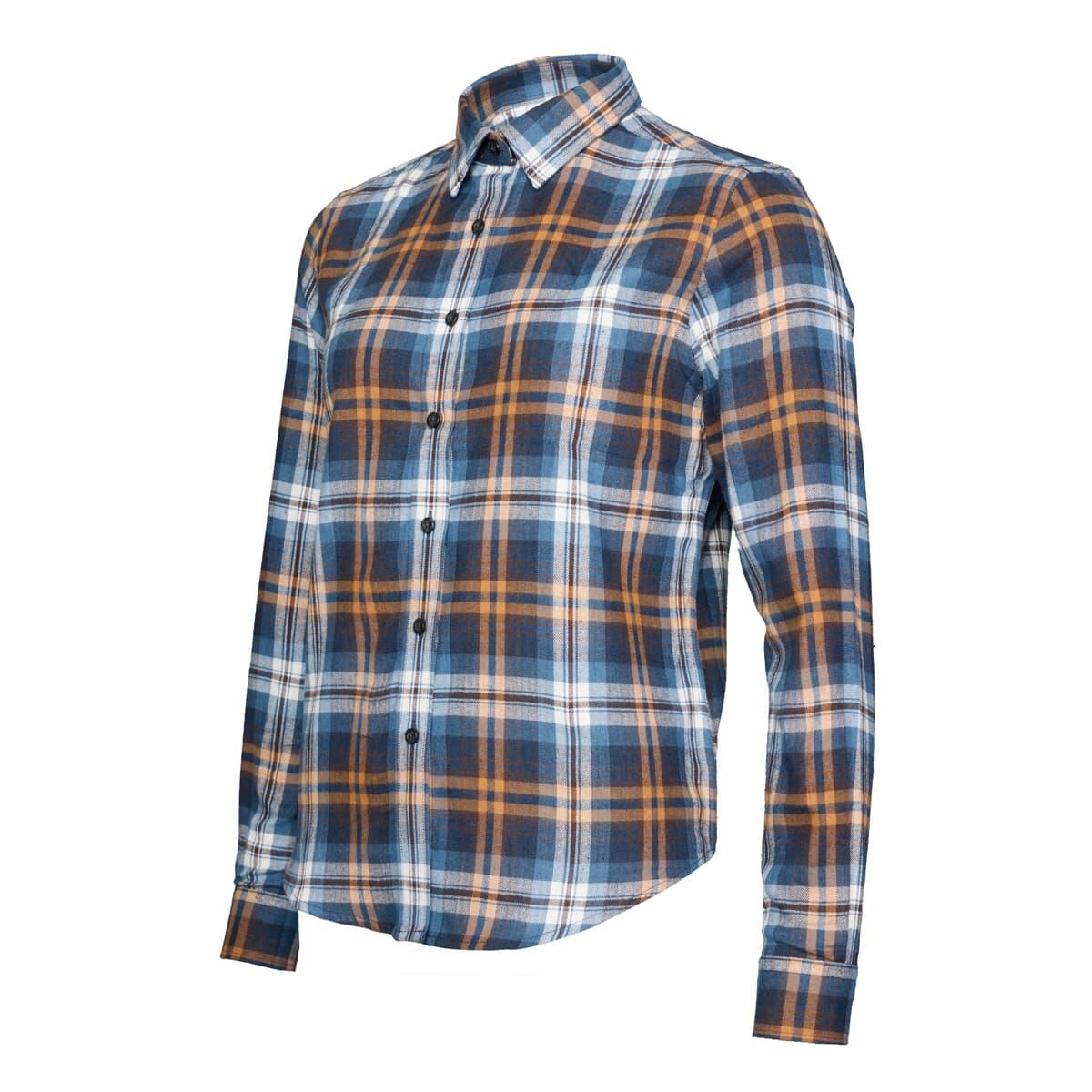 Camicia di flanella femminile a quadri P - R.O.D. Blu a quadri 1/3