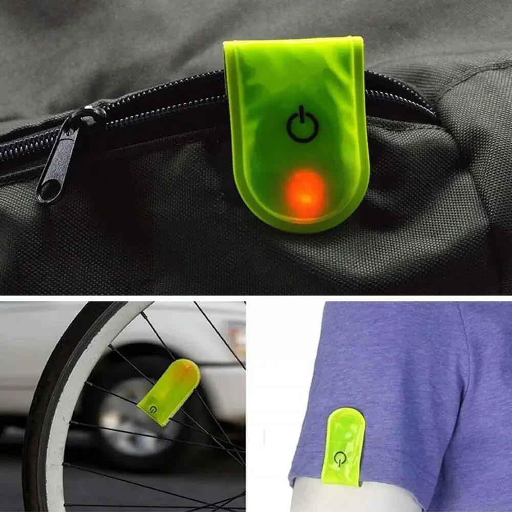 6 clip a LED riflettenti, luci lampeggianti, luci di sicurezza per bambini, 2 modalità, 4 lampadine a LED, clip a LED, luce magnetica, per sport