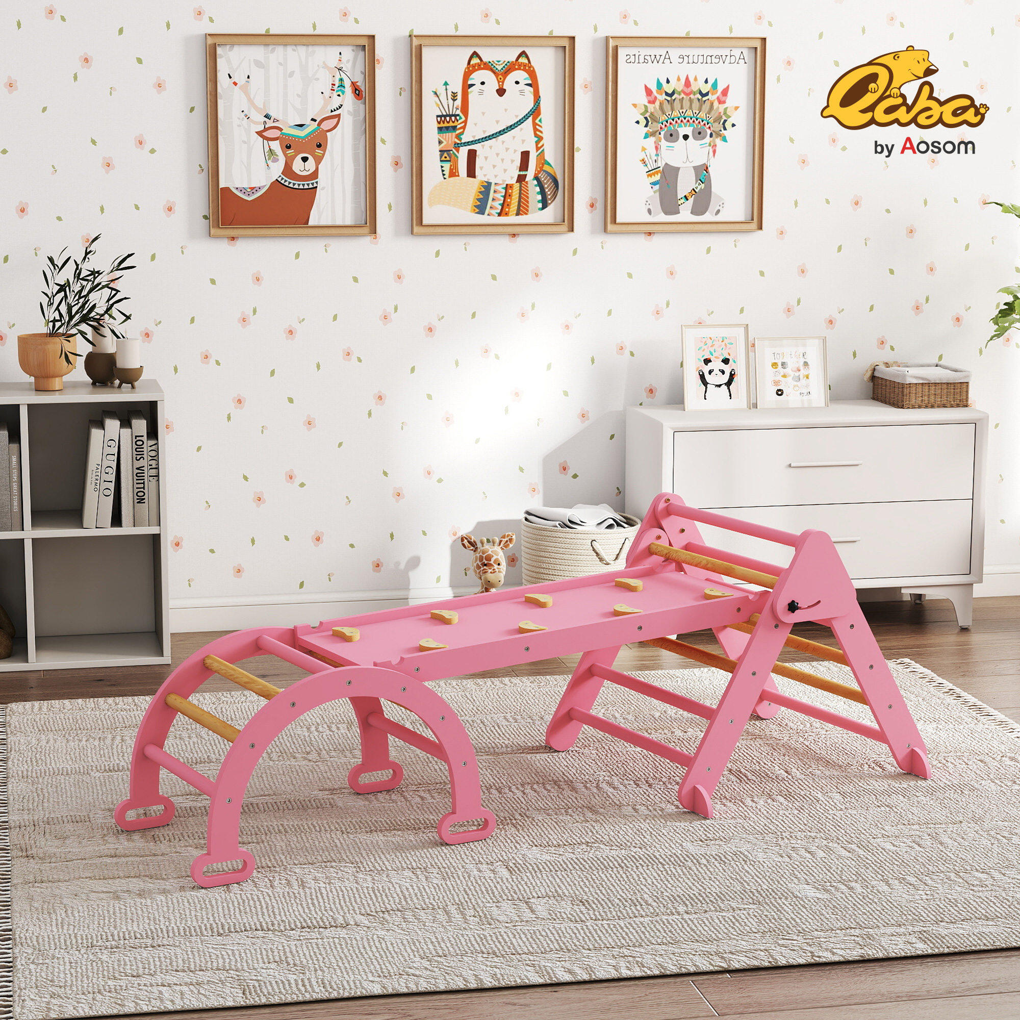 Triángulo de Escalada AIYAPLAY 188x70x59 cm Rosa 2/5