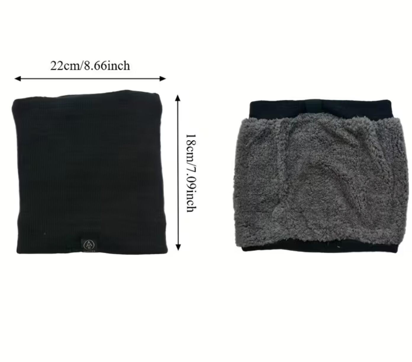 Schlauchschal Schwarz mit Fleece Futter Superwarm Dehnbar Ski Schal 2/6