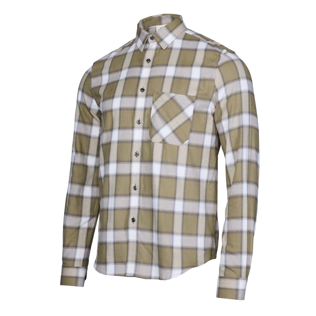 Chemise en flanelle décontractée pour hommes P - R.O.D Checker kaki à carreaux 1/3