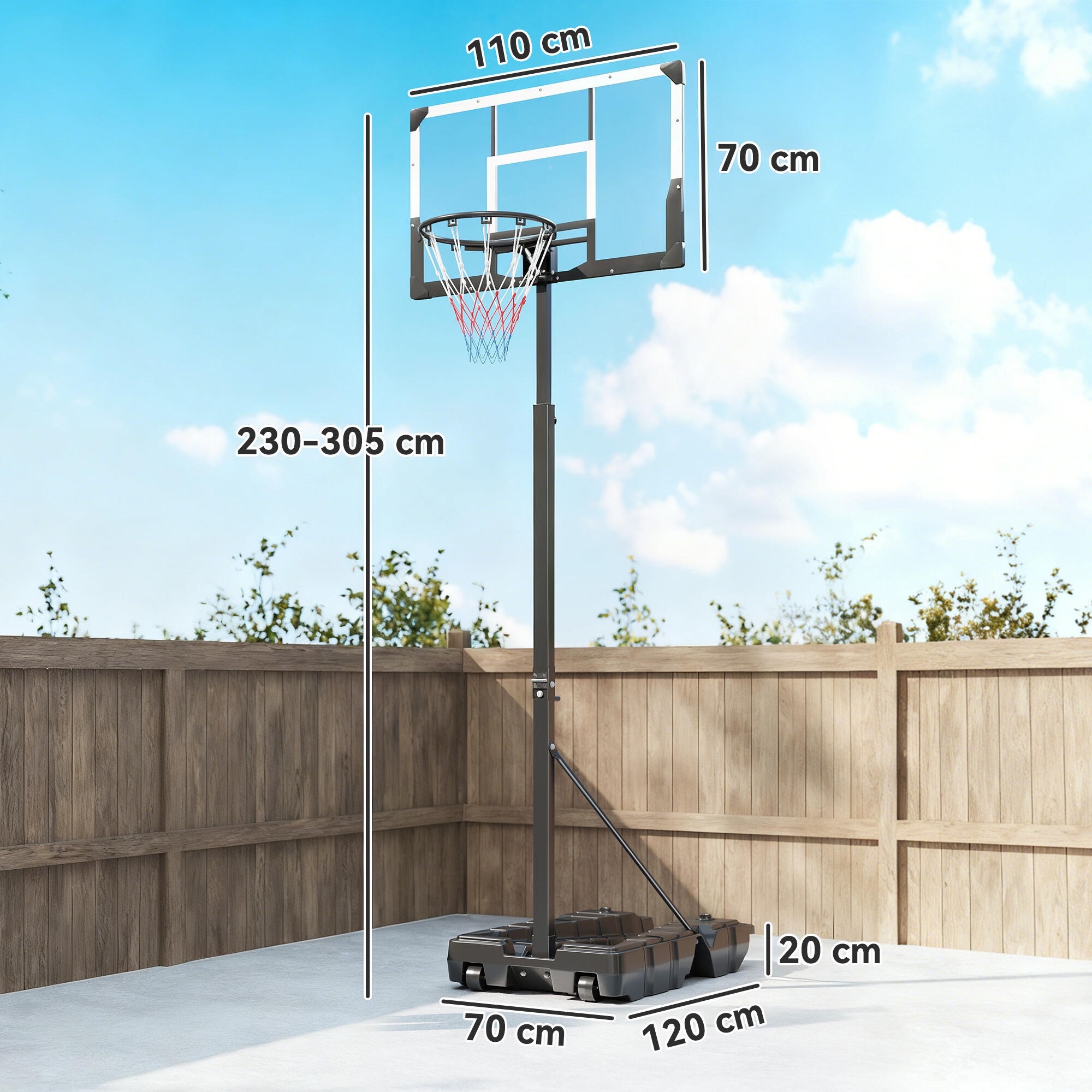 Cesta de Basquetebol SPORTNOW Preto 3/5