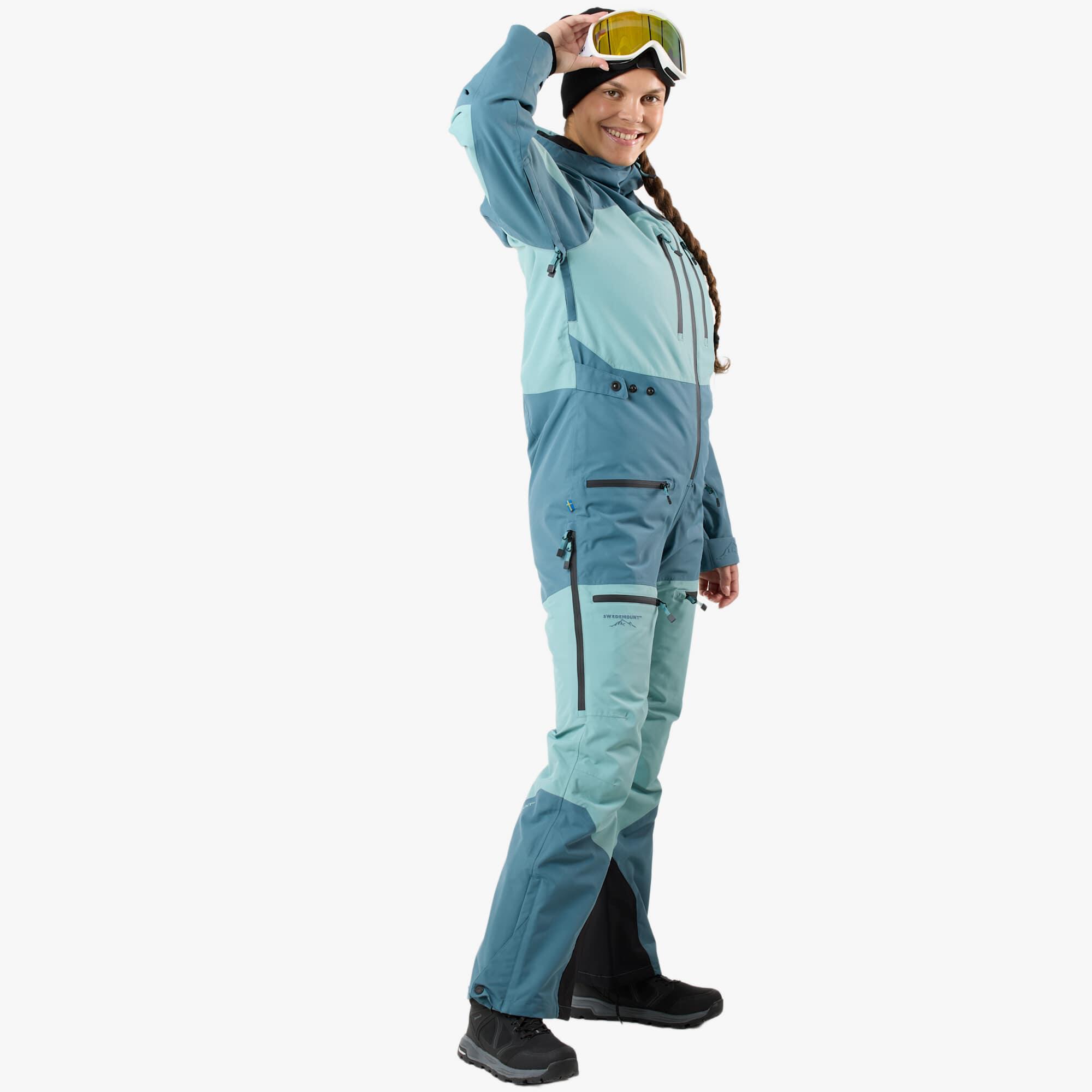 Women skiing winter overall waterproof windproof breathable freeride skisuit 3/7