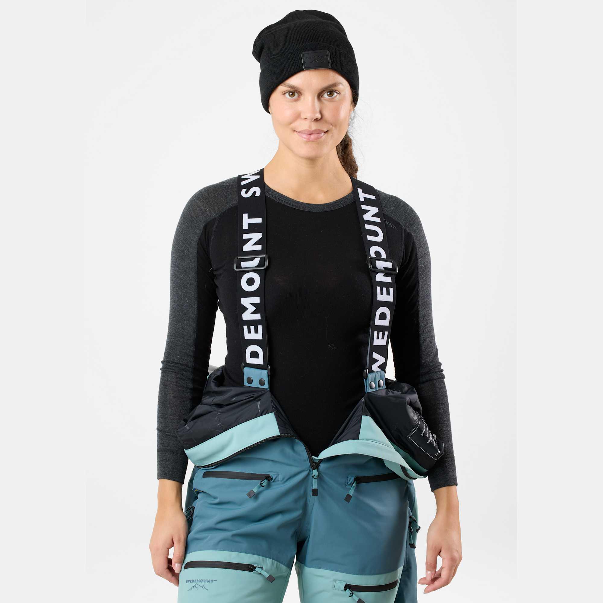 Women skiing winter overall waterproof windproof breathable freeride skisuit 6/7