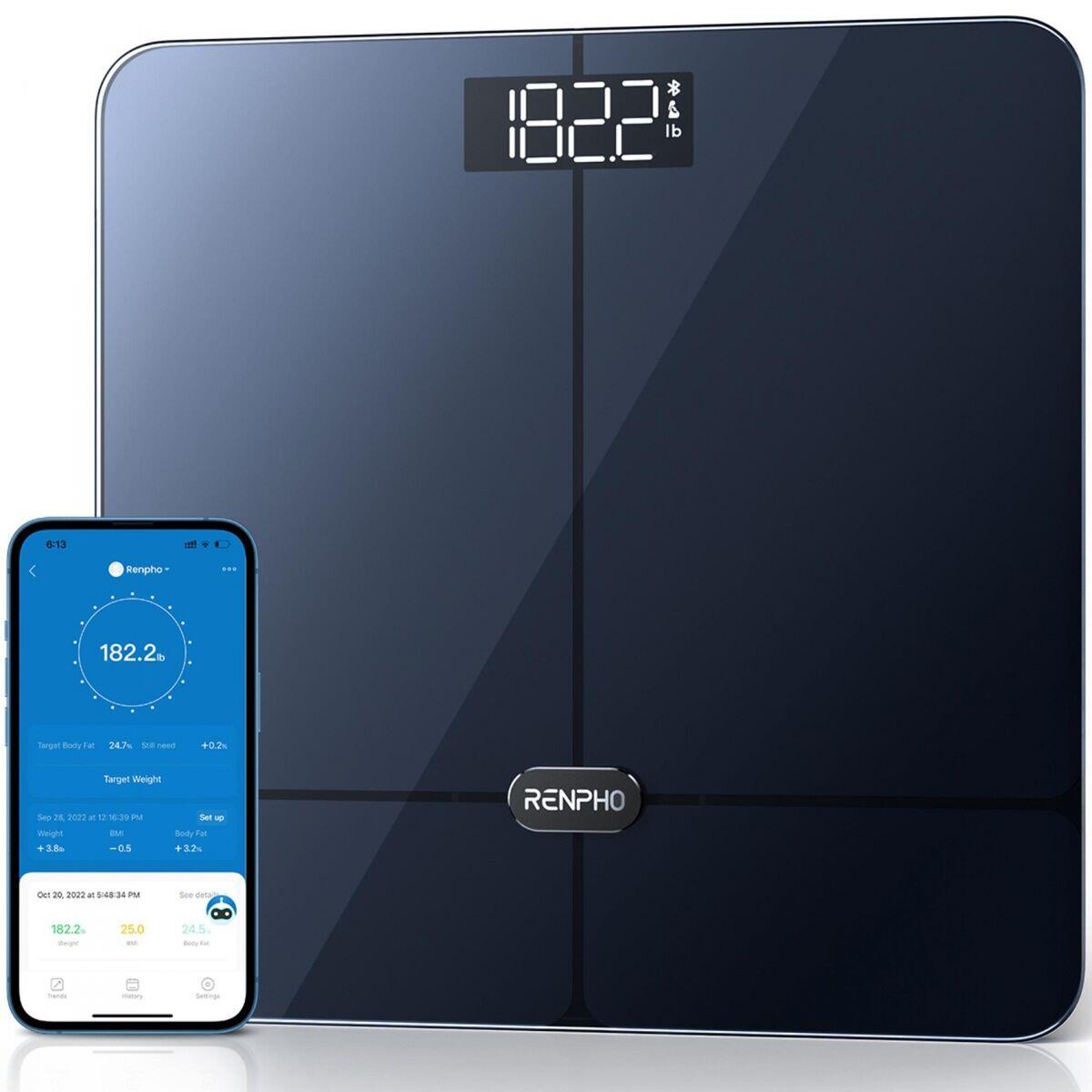 Renpho Pèse-Personne Connecté Bluetooth ELIS 2 Noir, écran LED, 180 kg 2/5