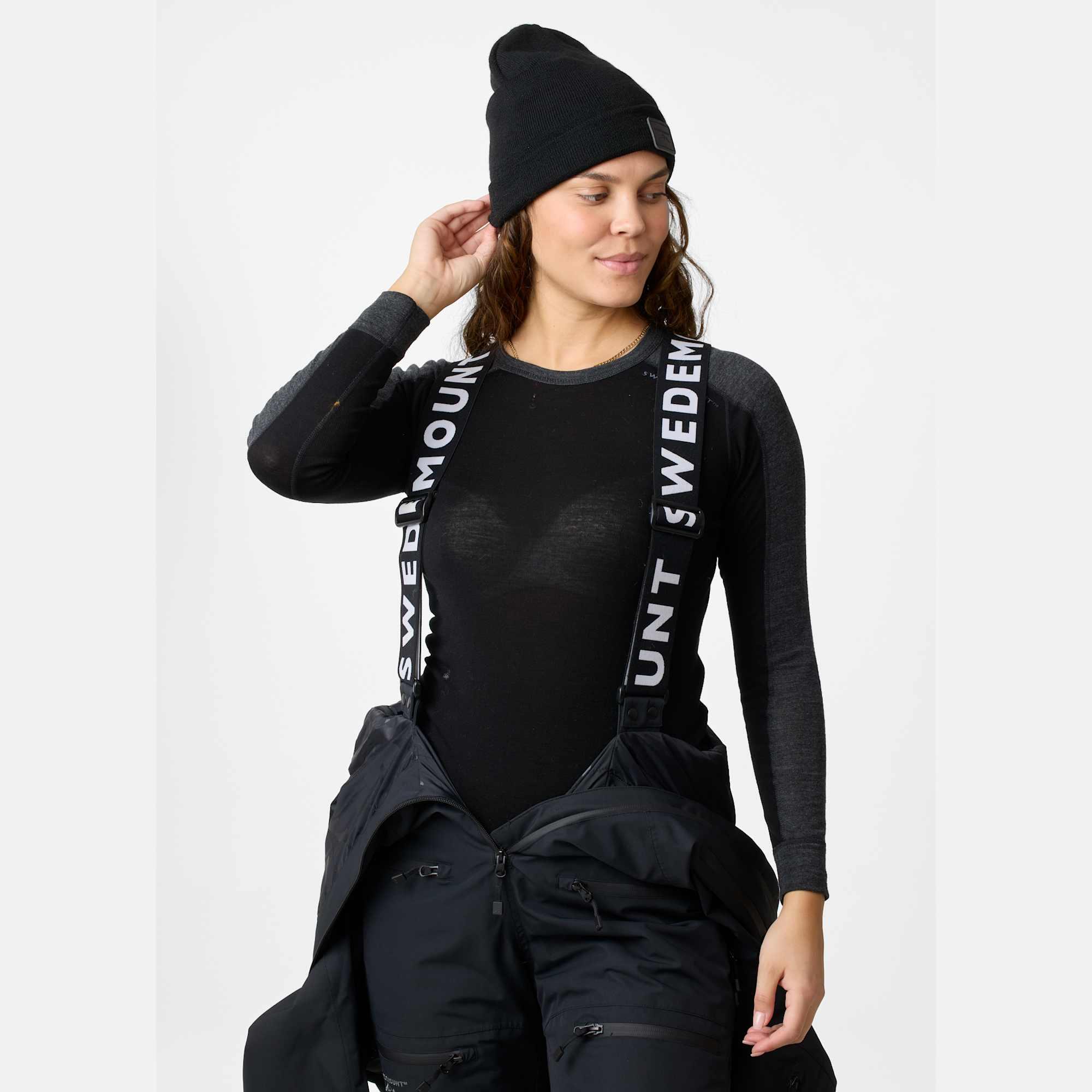 Women skiing winter overall waterproof windproof breathable freeride skisuit 6/7