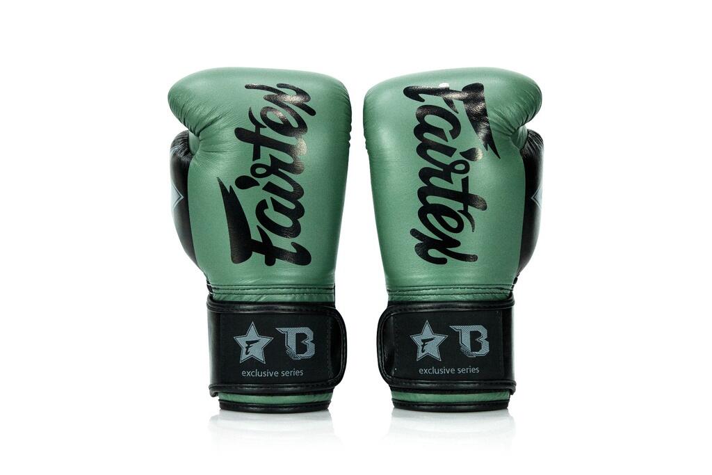 (Kick)bokshandschoenen volwassenen FXB BG V2 Green / Black 2/4