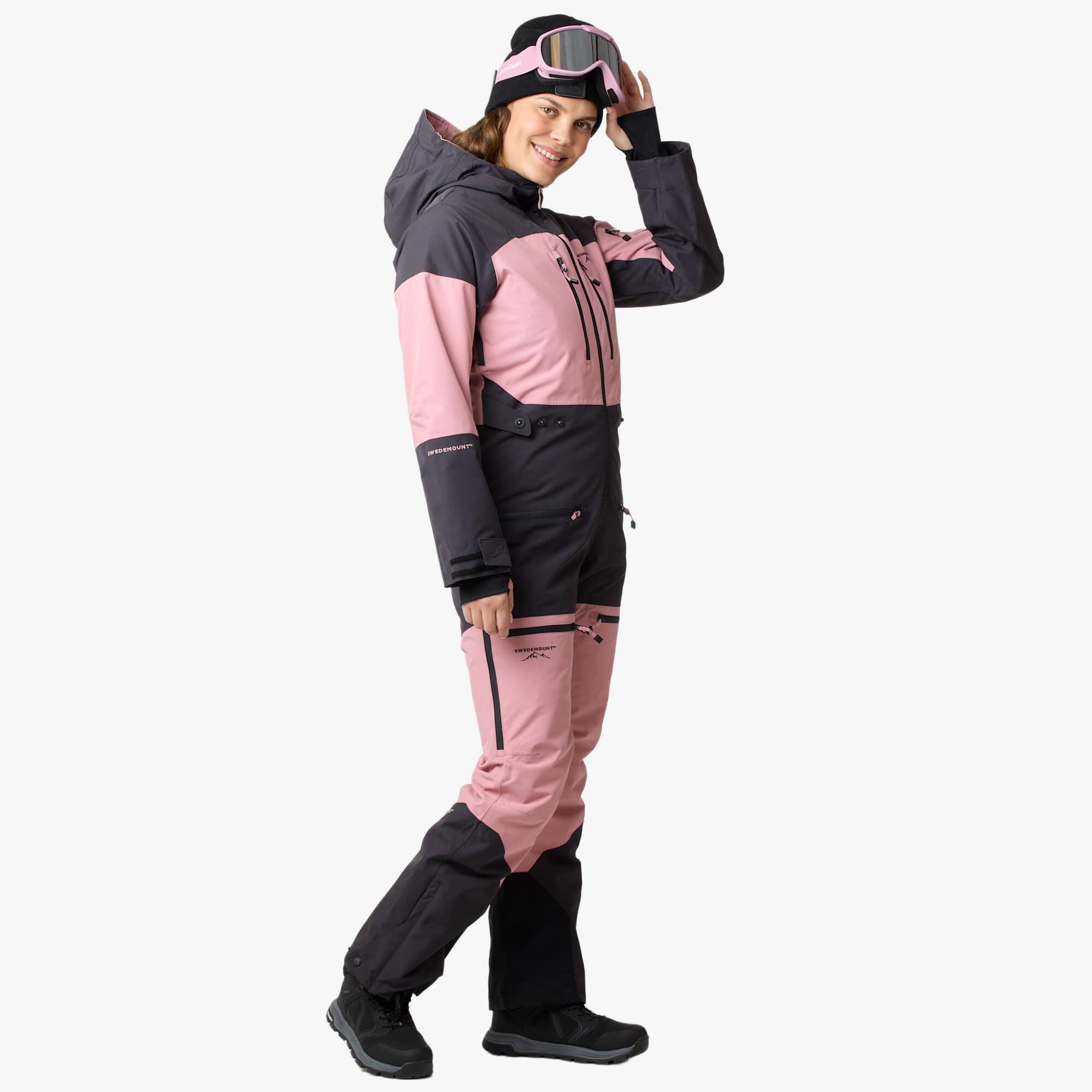 Women skiing winter overall waterproof windproof breathable freeride skisuit 4/7
