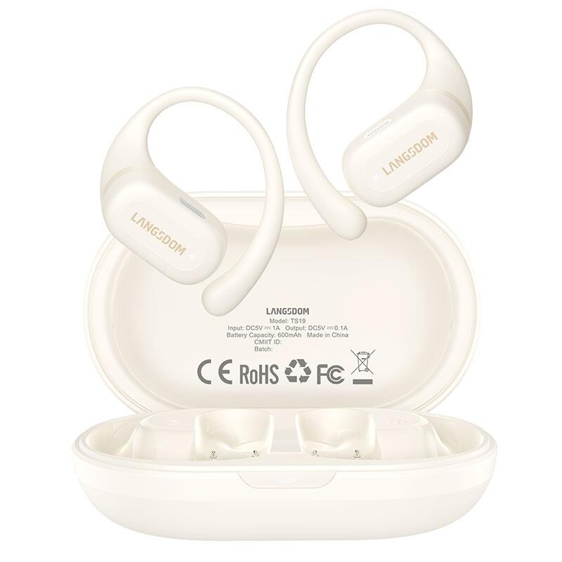 Langsdom - Écouteurs Bt Sans Fil Langsdom Ts19, Réduction Bruit Enc (blanc) - Casque Audio - Taille Unique - Decathlon