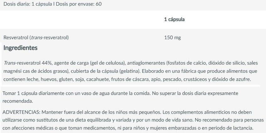Resveratrol - 60 Cápsulas Biotech USA 3/4