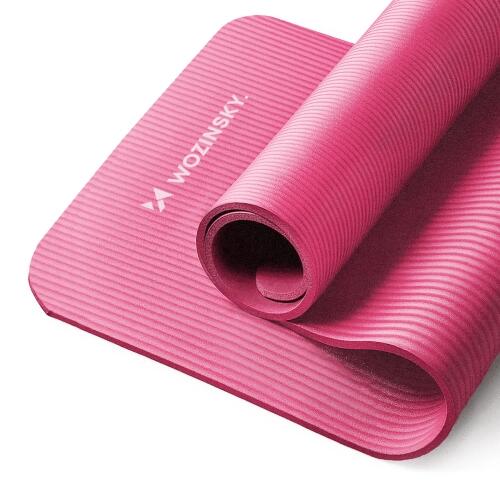 Wozinsky pink gym/yoga mat, 181 x 63 x 0.9 cm