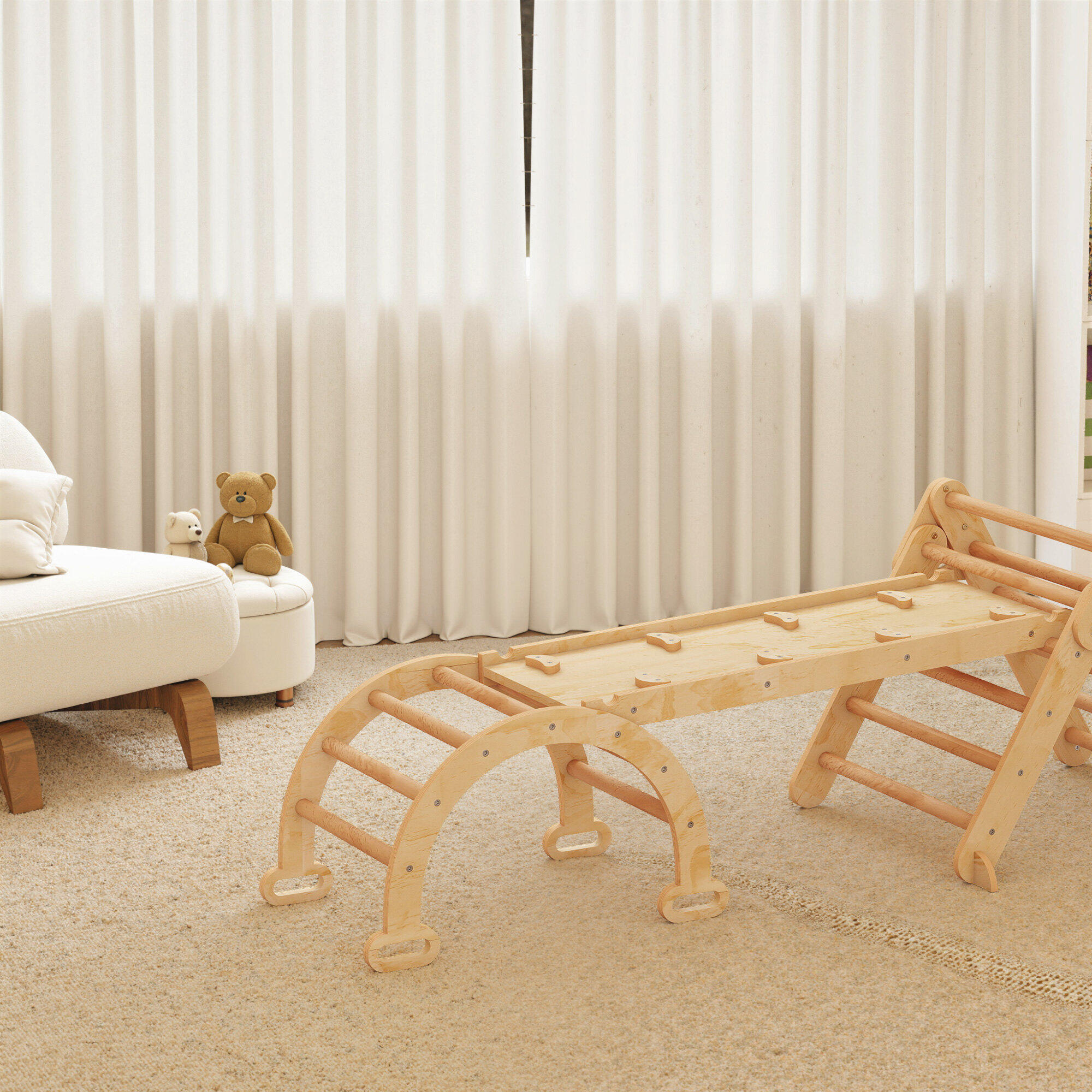 Triángulo de Escalada AIYAPLAY 188x70x59 cm Madera Natural 4/5