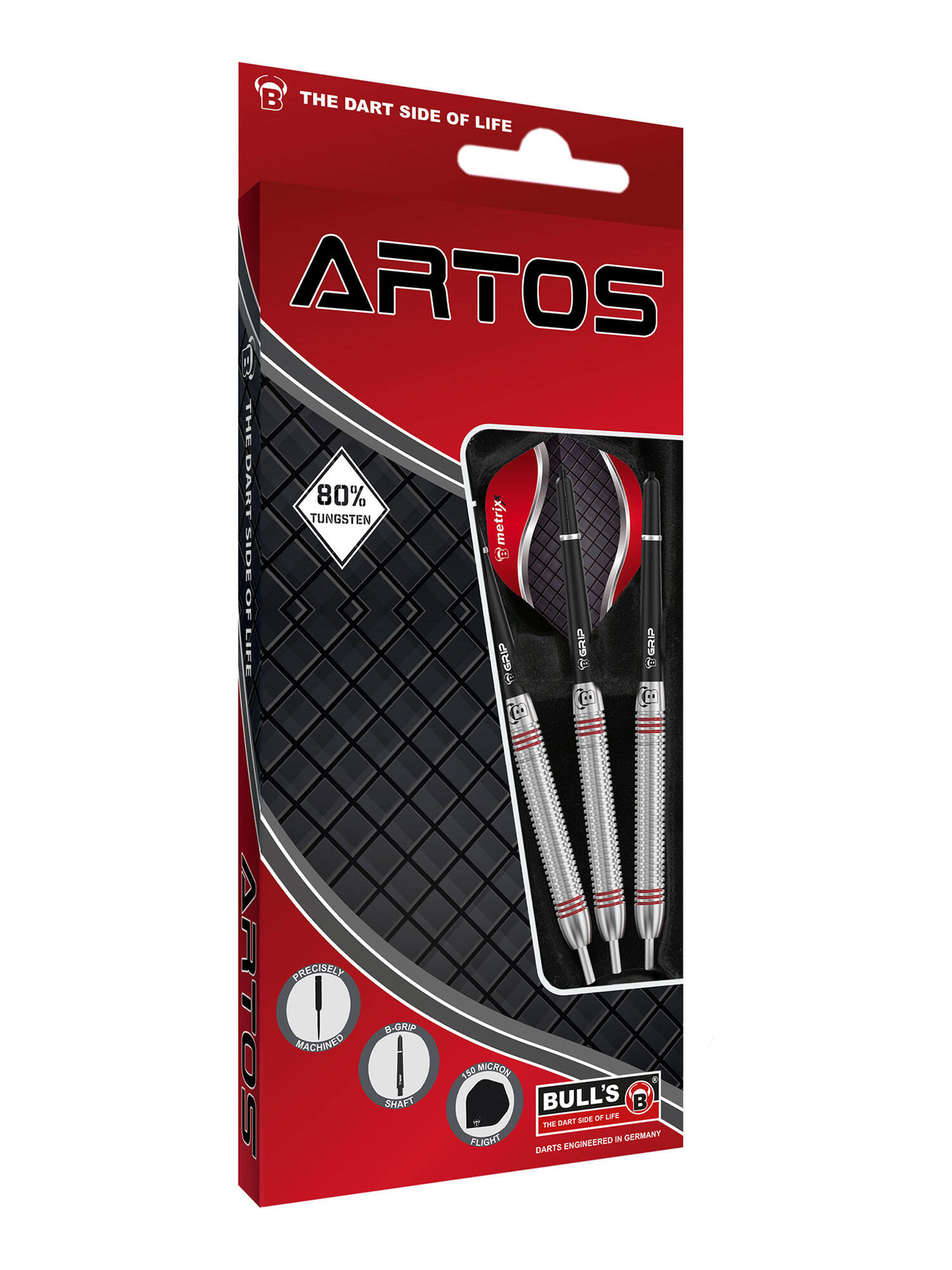 Darts Steeldarts unisex - Artos AR3 Dartpfeile 80% Tungsten Darts-Set Anfänger 3/3