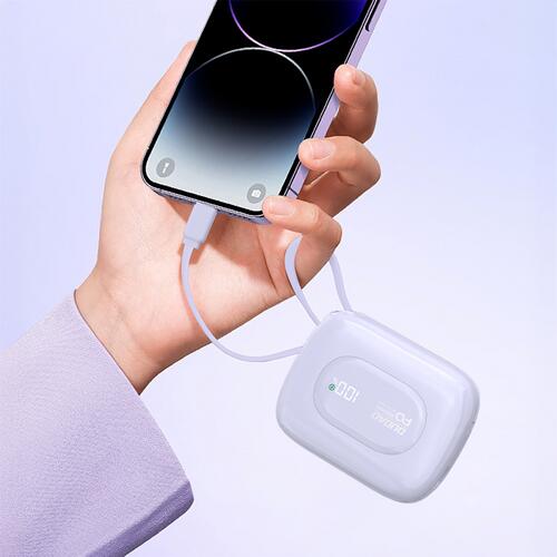 Dudao K32 10 000 mAh 22,5 W, kabel USB-C/Lightning - fioletowy. 2/3