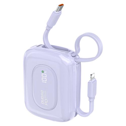 Dudao K32 10,000 mAh 22.5 W, USB-C/Lightning cable - Purple.