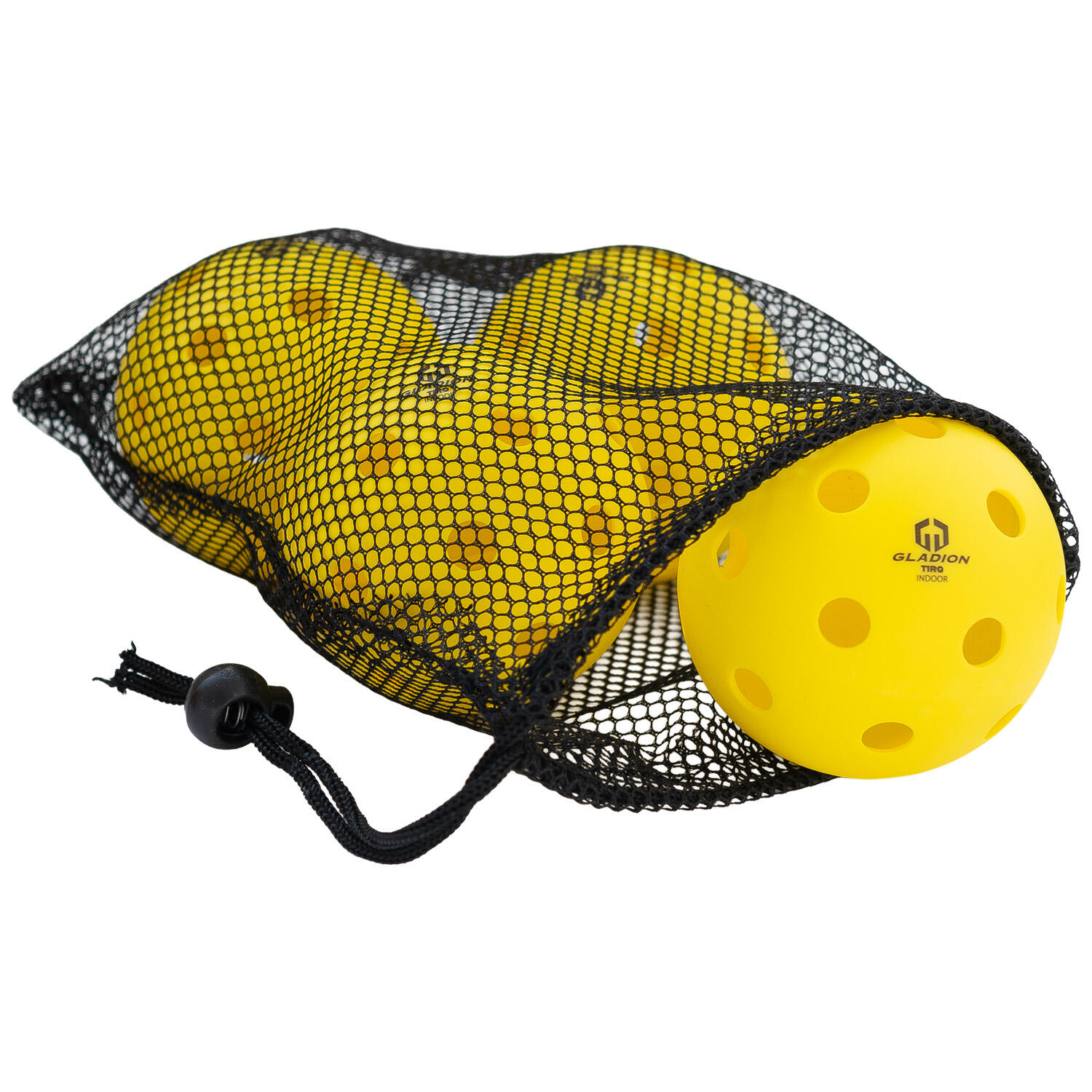 Conjunto de 4 bolas de pickleball TIRQ para quadras cobertas - Amarelas 1/5