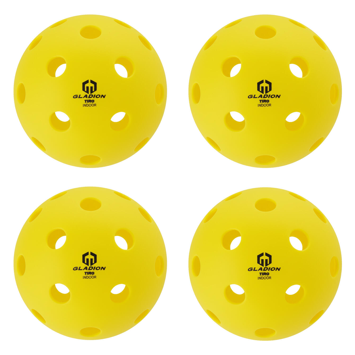Conjunto de 4 bolas de pickleball TIRQ para quadras cobertas - Amarelas 3/5