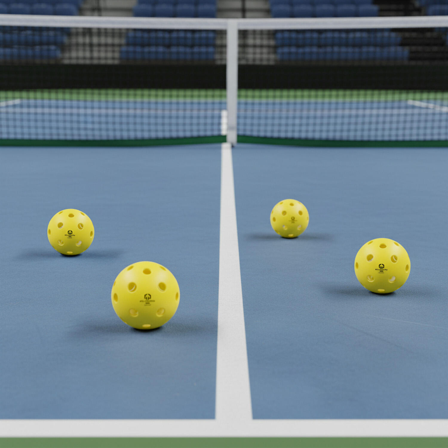 Conjunto de 4 bolas de pickleball TIRQ para quadras cobertas - Amarelas 2/5
