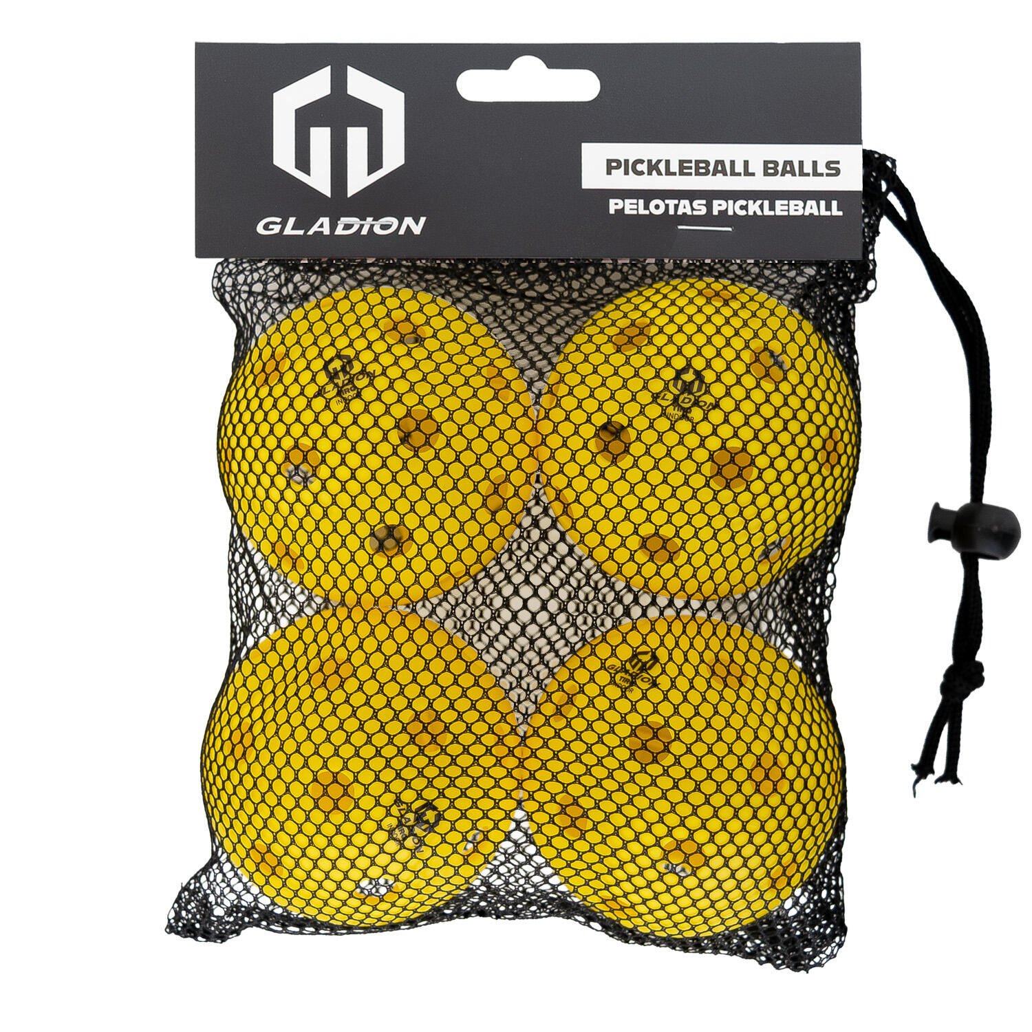 Conjunto de 4 bolas de pickleball TIRQ para quadras cobertas - Amarelas 4/5