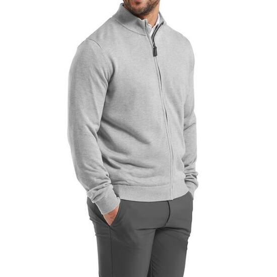 Chaqueta Golf Footjoy Pullover Drilerese Lined Full-Zip Hombre Gris