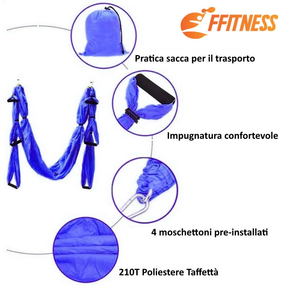 Altalena Yoga | Yoga Swing antigravità Viola | Amaca Aerea per Asana Yoga FF 3/5