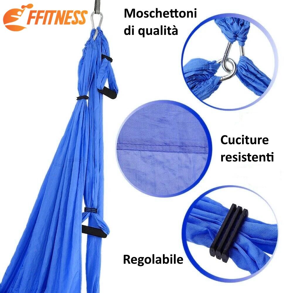 Altalena Yoga | Yoga Swing antigravità Viola | Amaca Aerea per Asana Yoga FF 4/5