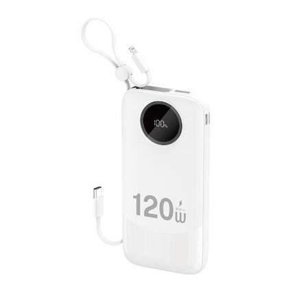 Powerbank Dudao K13 10 000 mAh, zintegrowany kabel – biały