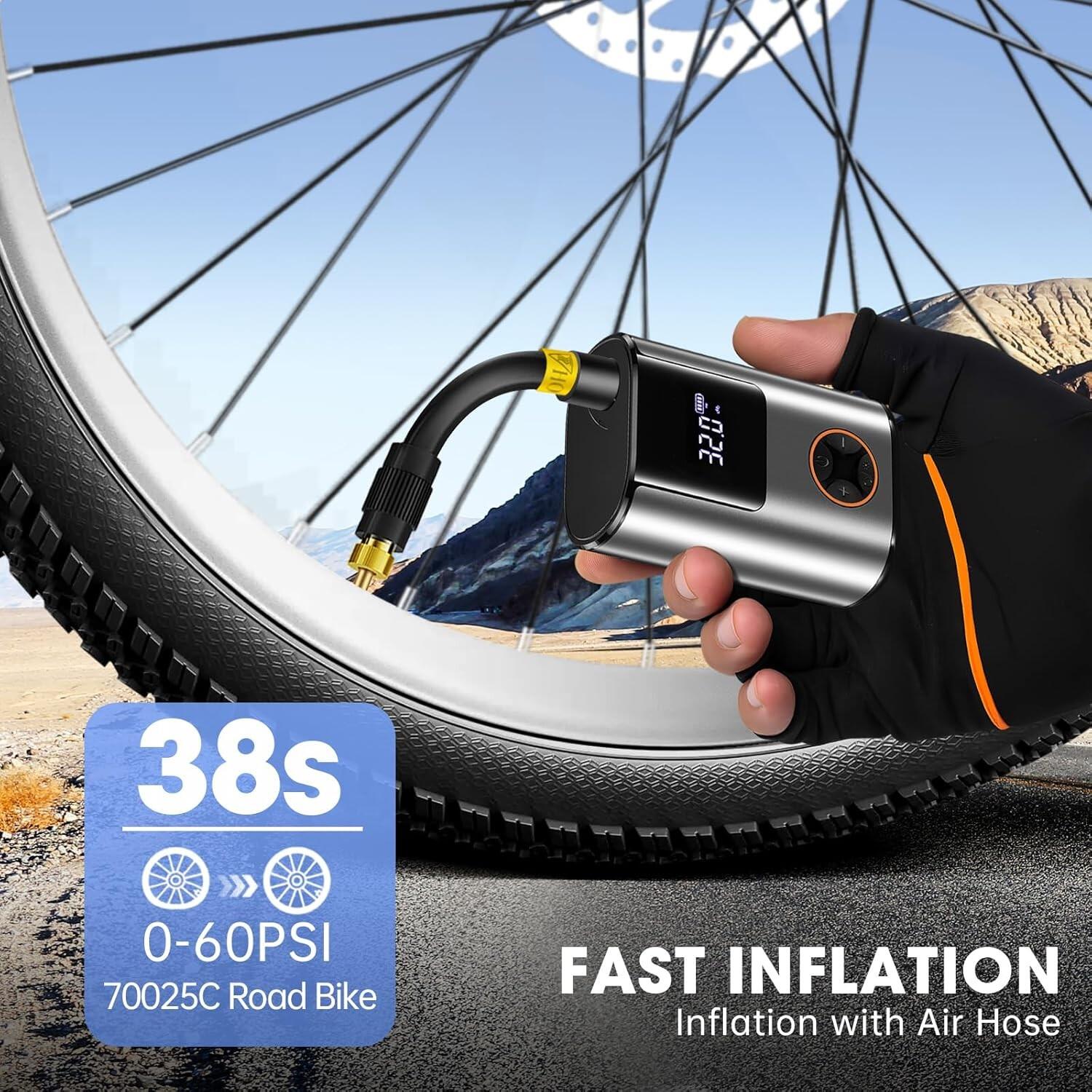 Mini compressore elettrico 150 PSI portatile – batteria 600 mAh 3/6