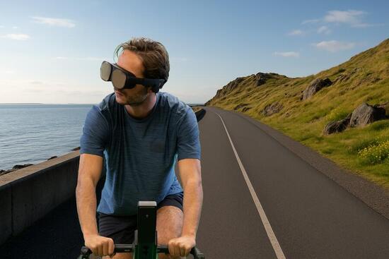 Virtual reality-bril voor indoor cycling Kinomap VR PRO-3