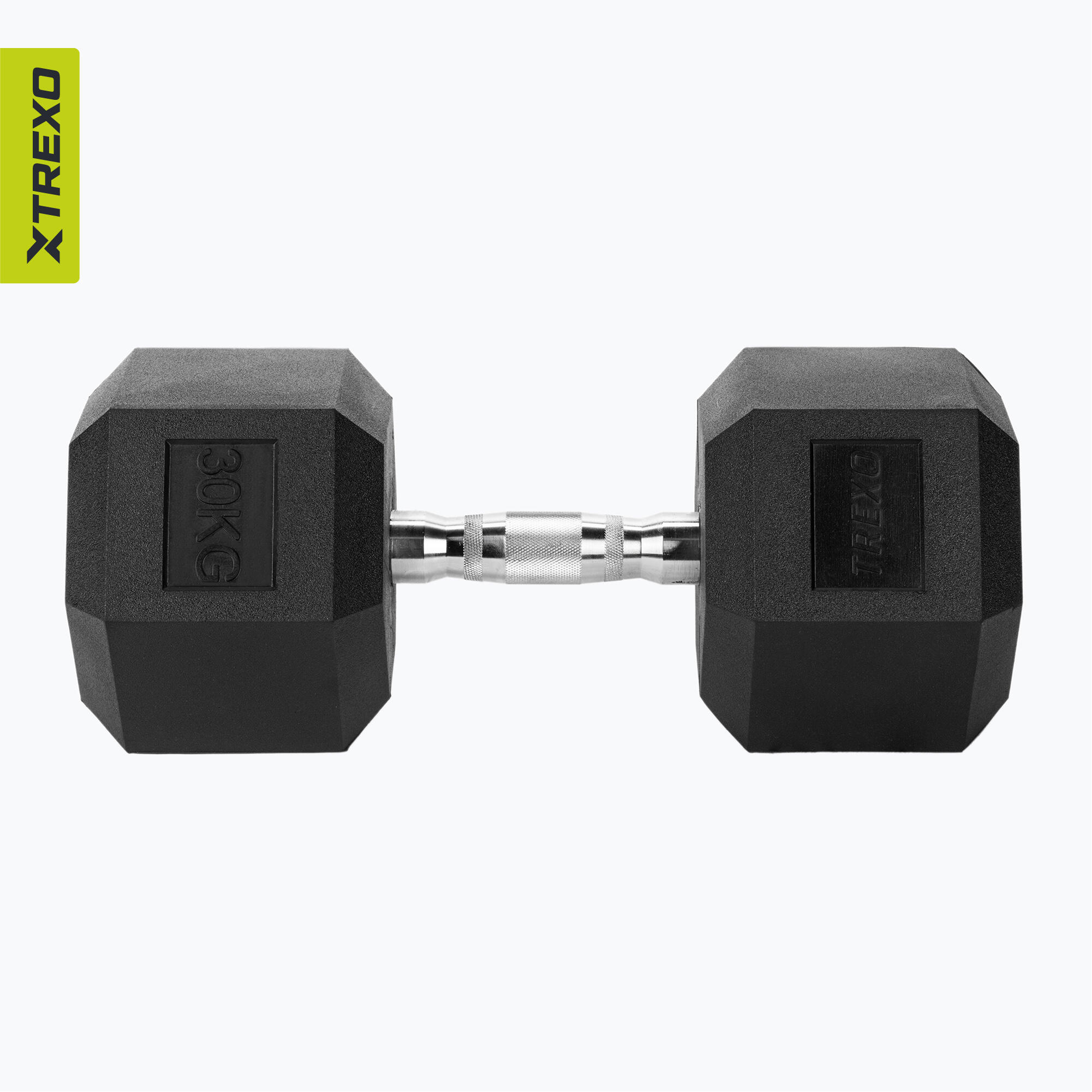 Haltère caoutchouté TREXO Hex 30 kg 5/7
