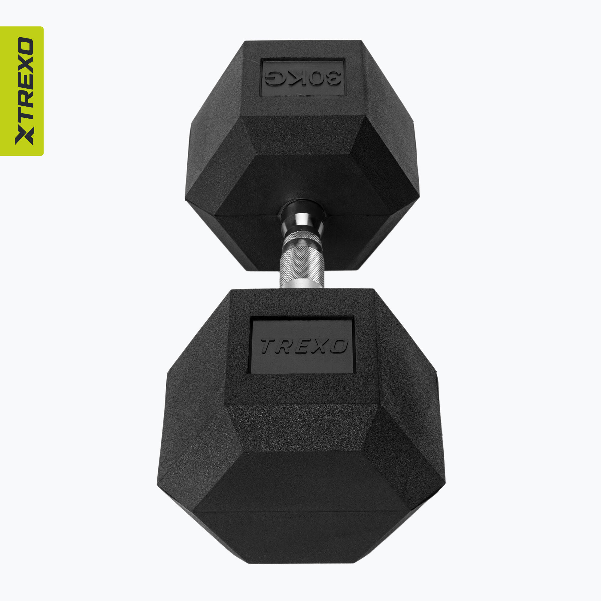 Haltère caoutchouté TREXO Hex 30 kg 6/7