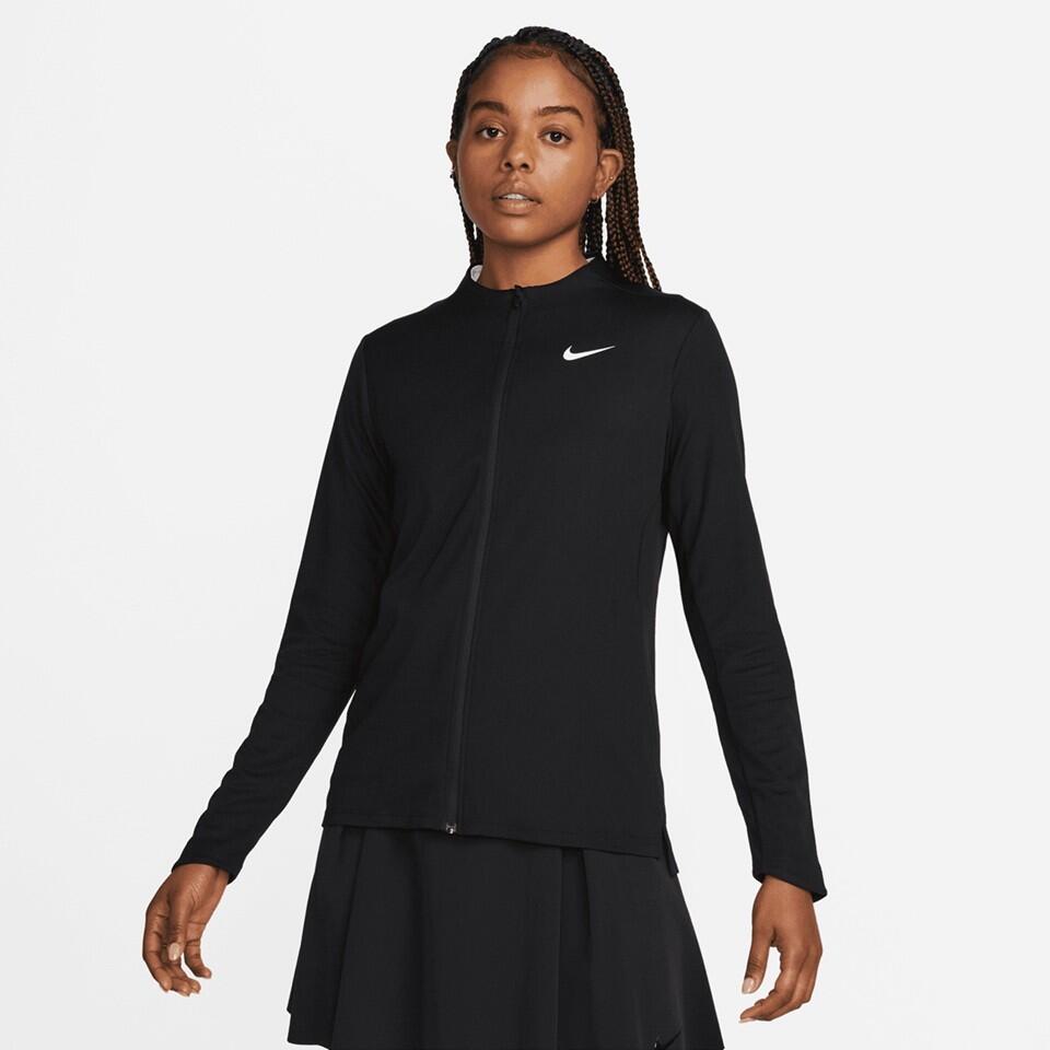 Veste de golf Nike Dri-FIT à fermeture éclair intégrale pour femme, noire 1/2