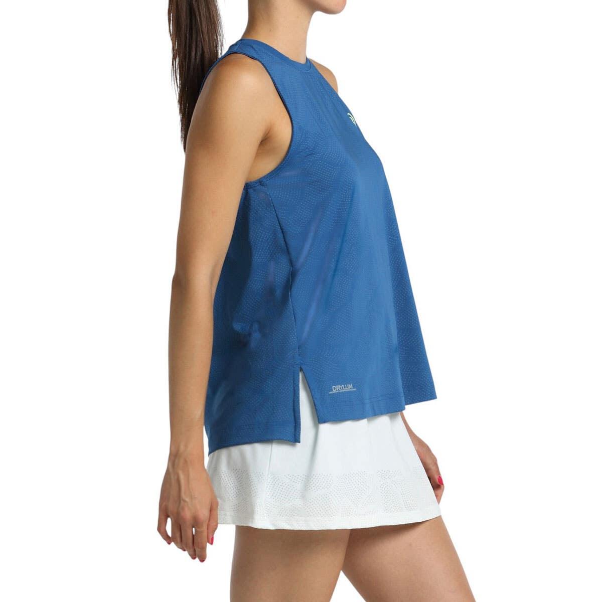 Débardeur femme BULLPADEL Batea BLEU mesh respirant 3/7
