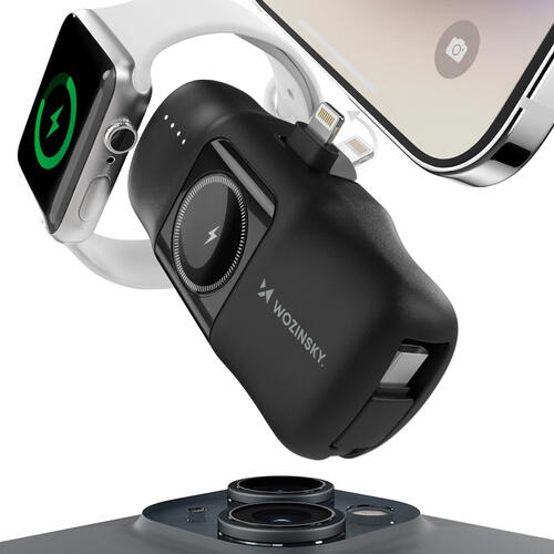 Bateria Wozinsky WF16-YLS 5000 mAh 15 W Lightning/USB-C/Apple Watch - Preta 5/7