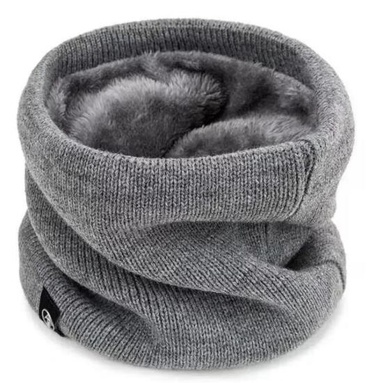 Schlauchschal mit Fleece Futter Superwarm Ski Schal Grau
