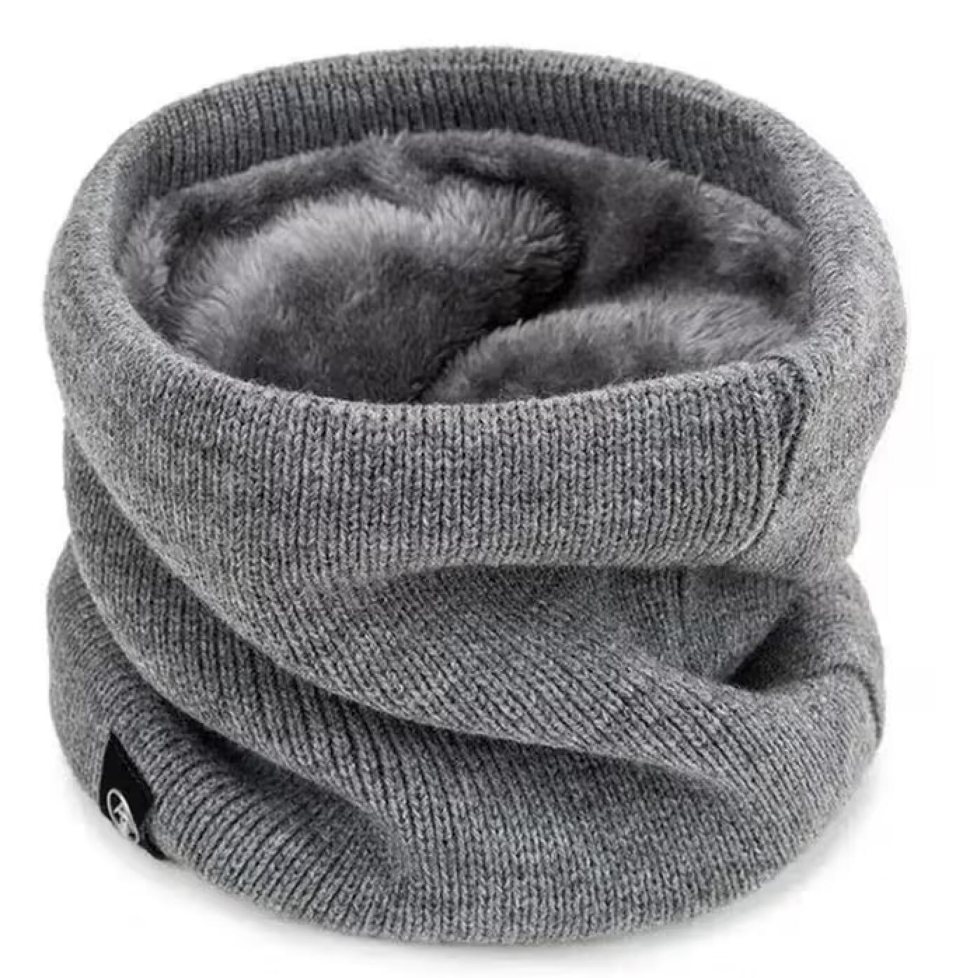 NORSKSKIN Schlauchschal mit Fleece Futter Superwarm Ski Schal Grau