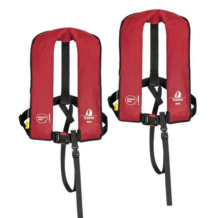 Lot de 2 : gilet de sauvetage 165N ISO à déclenchement manuel - rouge