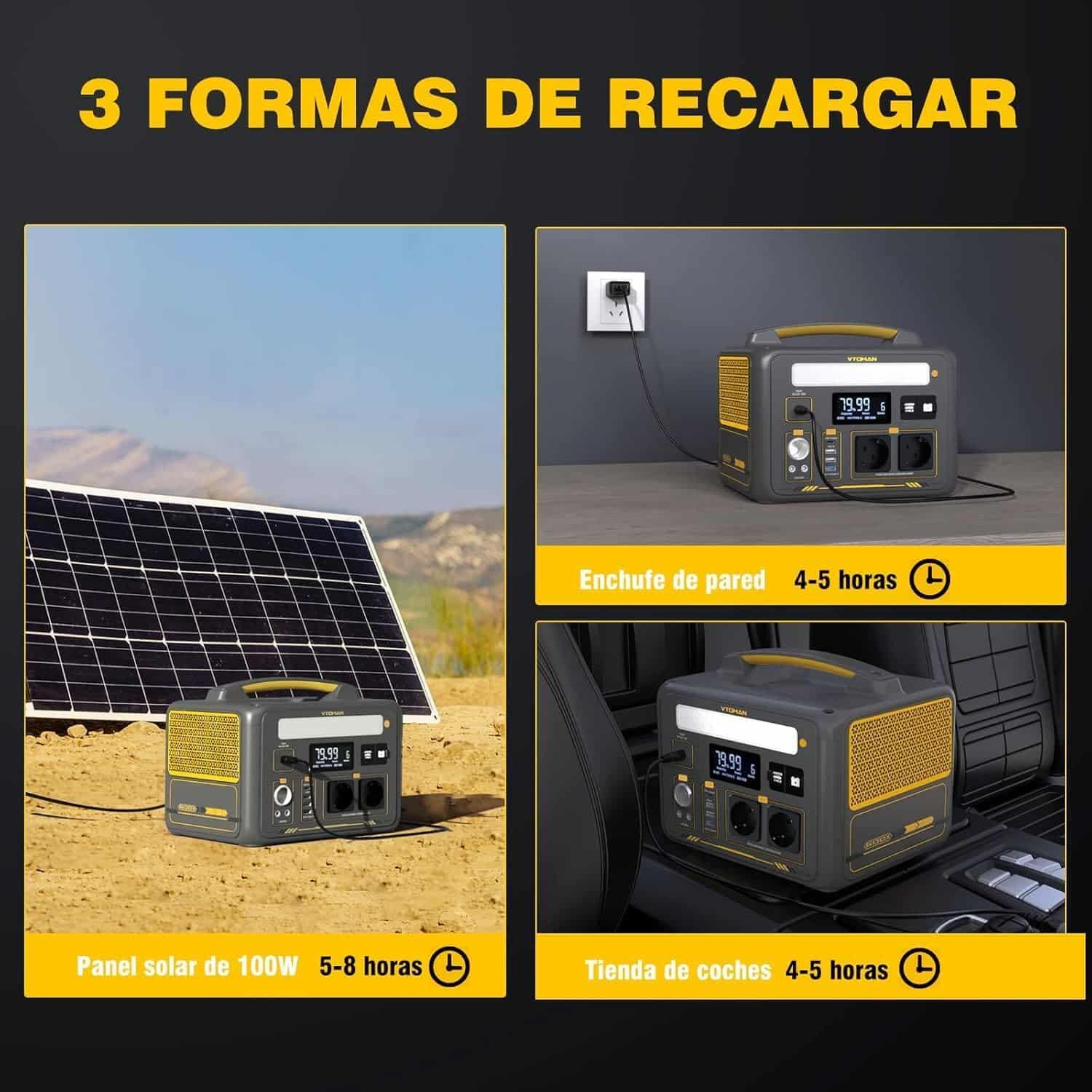 Batería  Portátil VTOMAN Jump 600W .Camping y emergencias. Arrancador de coches 2/7