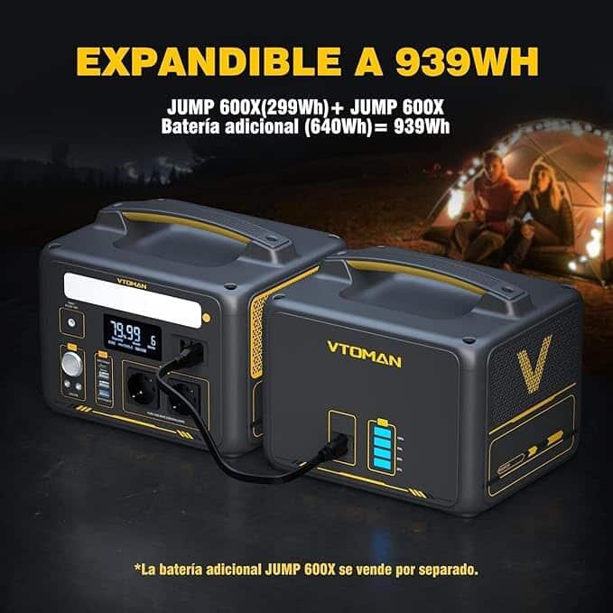Batería  Portátil VTOMAN Jump 600W .Camping y emergencias. Arrancador de coches 5/7