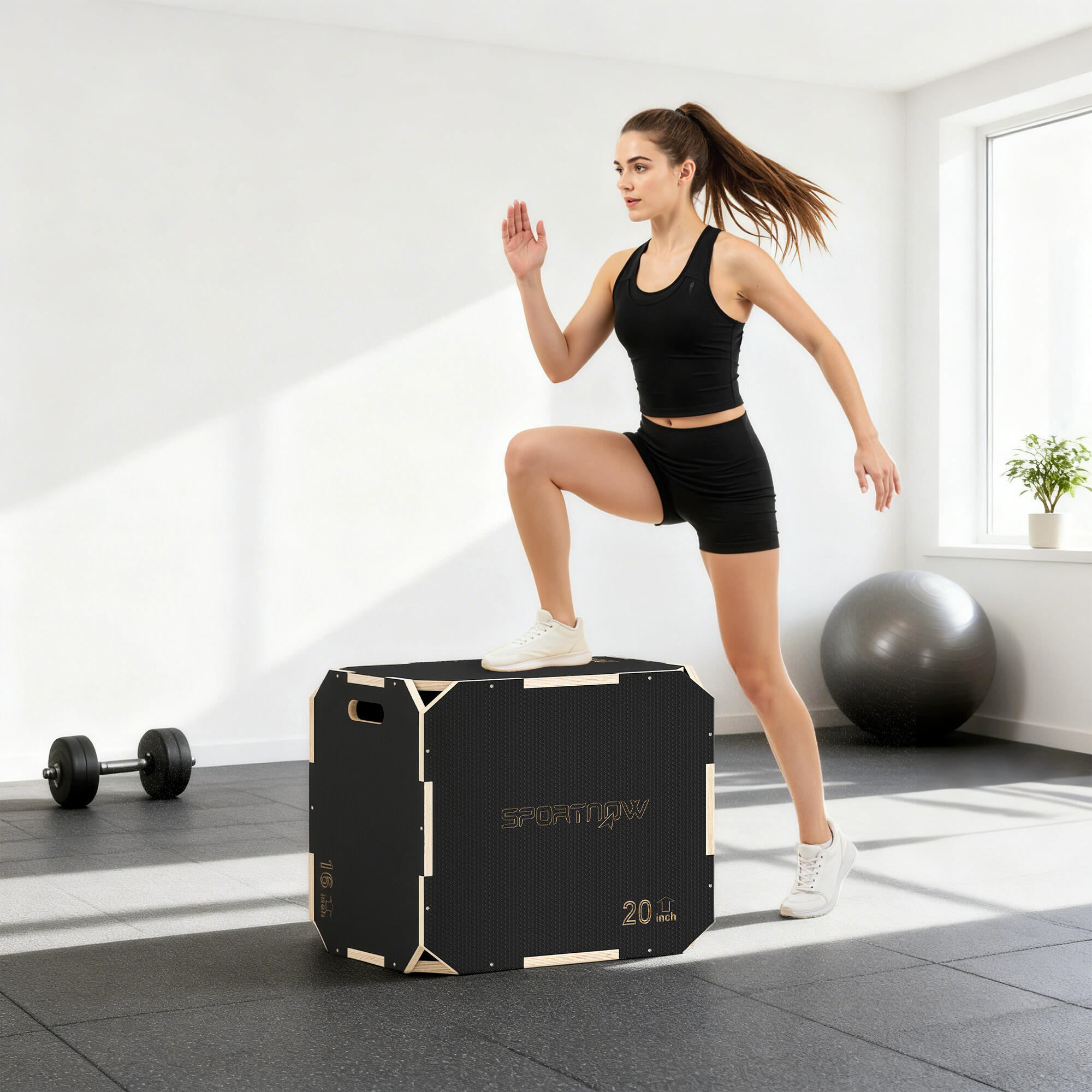 Box jump - box de pliométrie - contreplaqué antidérapant noir 2/5