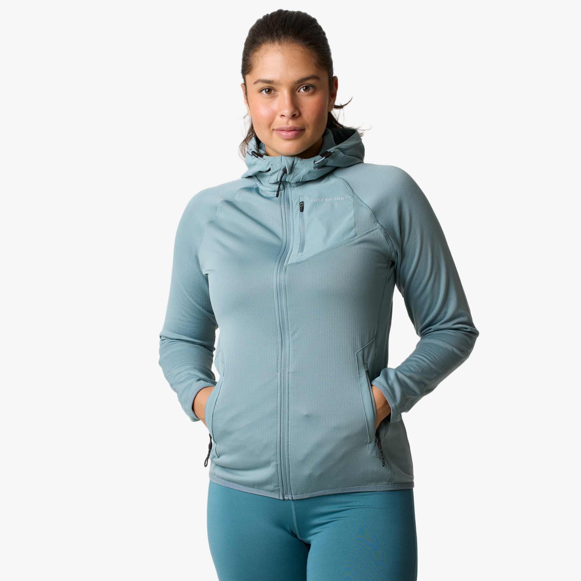 Swedemount - Veste Polaire Randonnée Femme Manches Longues Zip Intégral Lofoten Tech Zip Hood - Polaire - Vert - Decathlon