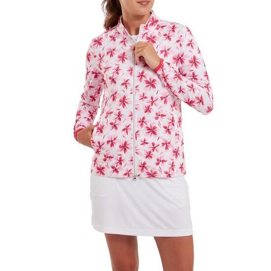 Veste de golf Footjoy pour femme, imprimé floral rose