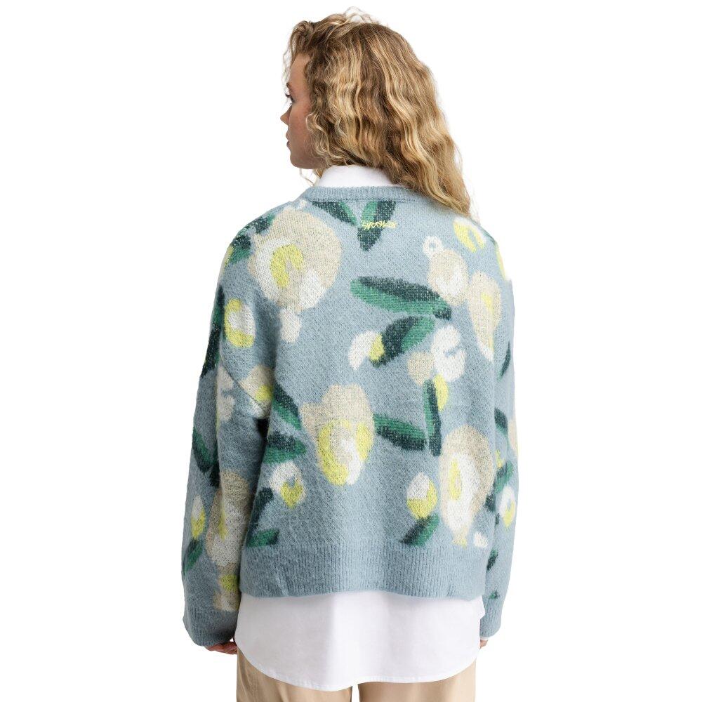 Damski sweter oversize z dzianiny Siroko Mainau-W Blue