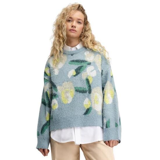 Dames oversized gebreide trui Mainau-W Blue Blauw