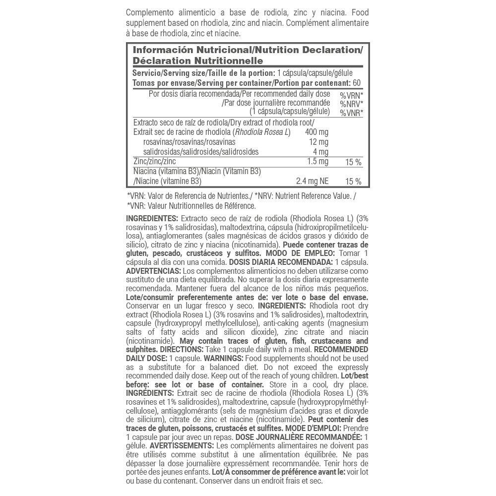Rhodiola Rosea - 60 Vegetable Capsules de MASmusculo 4/5