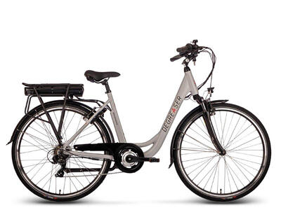 Degreaser dames ebike 50 cm 10.4 ah 7sp zilver